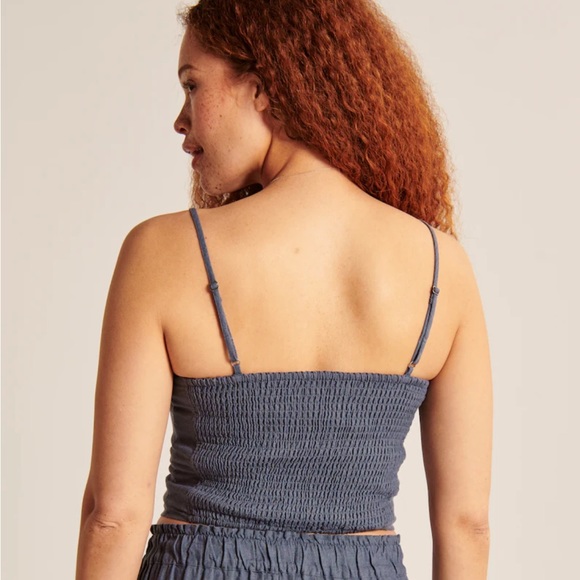 Square- neck linen blend tank top - Picture 3 of 4